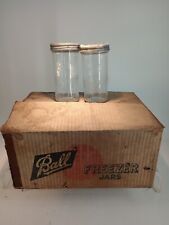Lot of 12 Vintage Ball Ribbed and Stippled Freezer Jars w/Zinc Lids 22oz   #4456 picture