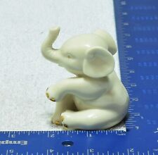 Vintage Lenox Baby Elephant Porcelain Figurine Trunk Up 24k Gold Accents 3” Tall picture