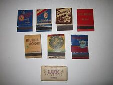 (7) 1940'S MATCHBOOK COVERS - DALLAS ATHLETIC CLUB & MORE & HILTON SOAP-TUB ABCD picture