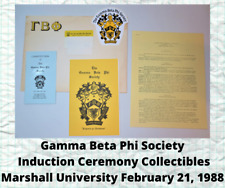 GAMMA BETA PHI SOCIETY Collectibles MARSHALL UNIVERSITY Induction February 1988 picture