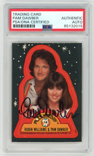 PAM DAWBER Signed 1978 Topps Mork & Mindy Sticker Card #14 - 70s Actress - PSA picture