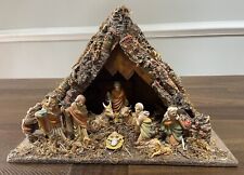 Vintage Nativity and Creche with 9 Figures Made In Italy picture
