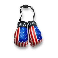 Mini Boxing Gloves with U.S.A Flag - Ideal for Displaying as Car Rearview Mirror picture