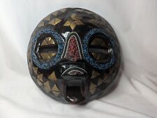 Vintage West Africa Ghanian Beaded Wood Mask Face  picture