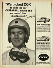 1966 COX model car kit Chaparral SP and 2-D JIM HALL Vintage Print Ad picture
