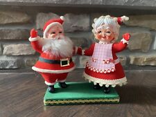 Vintage Christmas Decoration - Mr And Mrs Claus With Flocking Beauty picture