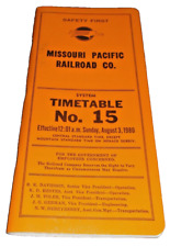 AUGUST 1980 MISSOURI PACIFIC RAILROAD MOPAC EMPLOYEE TIMETABLE #15 picture