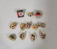 Lot of 12 Red Cross Blood Donation Pins picture