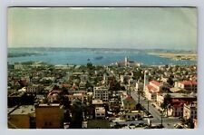 San Diego CA- California, Aerial Of Town Area, Antique, Vintage c1951 Postcard picture