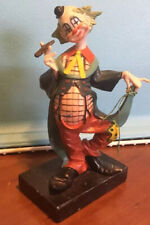 Vintage Simonelli Clown Figurine With Cigar Carrara Marble Base From Italy picture