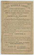1885 Horse Livery Stable Pocket Register SALESMANS SAMPLE Booklet New Hampshire picture