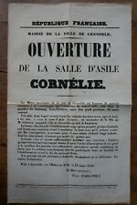 MUNICIPAL POSTER - CITY OF GRENOBLE - MARCH 11, 1848 - PUBLIC INFORMATION picture