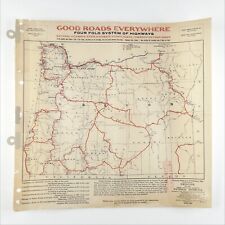 Oregon Good Roads Everywhere Map c1916 National Highways Preliminary 4 Fold B250 picture