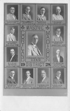 RPPC Masonic Members Cortland-Madison District New York 1928 AZO Photo Postcard picture