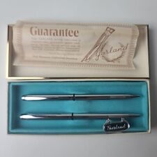 Vintage Garland Stainless Steel Pen & Mechanical Pencil Set Original Box EUC picture