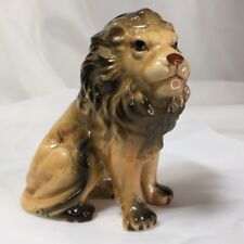 3.25” Lion Figurine, Vintage Glazed Porcelain, Decorative Collectible❤️ picture