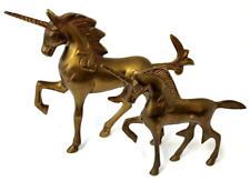 Vintage Leonard Solid Brass Collection Unicorn Figurine Set - Made in Korea picture