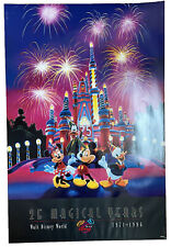 Vintage Walt Disney World 25th Anniversary Poster Magical Years Castle Cake Rare picture