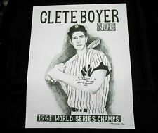 Clete Boyer 1961 W.S. Champs New York Yankees Signed Poster Very Good Cond. upst picture