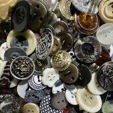 100 pcs MIXED LOT of OLD-VINTAGE & NEW Buttons ALL TYPES & SIZES picture