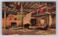 Taos NM-New Mexico, Lobby, Don Fernando Hotel, Advertise Vintage c1929 Postcard picture