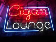 Cigar Lounge Neon Light Sign Store Open Windows Hanging Real Glass Tube 24