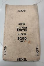 1972 & 1973 U.S. Mint Denver Philly $200 Canvas Bag for Nickels Vintage Rare picture