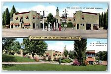 c1940's Cottage Terrace Roadside Leavenworth Kansas KS Unposted Trees Postcard picture