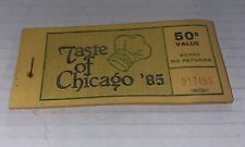 Vintage 1985 Taste of Chicago Fest Food Ticket Booklet USA Union Litho Prop picture