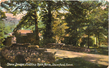 Stone Bridge-Laddins Rock Farm-Stamford, CT-1909 posted German postcard picture