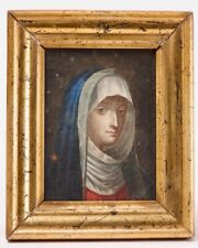 Rare, Unique Antique Oil Portrait Of Our Blessed Mother  picture
