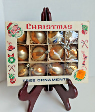 12 VINTAGE CHRISTMAS TREE ORNAMENTS POLAND TEAR DROP GLITTER HAND PAINTED Gold picture