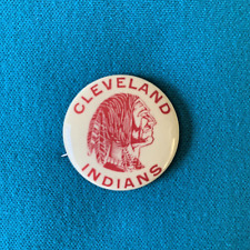 Cleveland Indians / Guardians Pin Pinback Button w/ Chief Wahoo - VINTAGE 1940s? picture