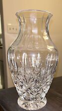Rare Vintage Crystal Vase Beveled Design Hand Cut  9 In picture