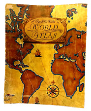 Vintage World Atlas Rand McNally Softcover  RM 126 Color Maps 1935 USA picture