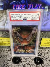 1995 Ultra Spider-Man Spiderman Masterpieces PSA 8 NM-MT Auto 10 Dave DeVries picture