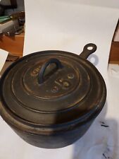 Antique French Godin Cast Iron Legged Pot No.5 P. WITH LID picture