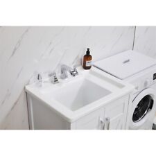 Stufurhome Hathaway 27 in. x 34 in. White Engineered Wood Laundry Sink picture