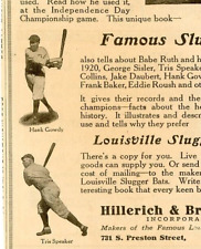 1920s-30 Tris Speaker Hillerich & Bradsby Co. Magazine Ad Lousville Slugger Bats picture