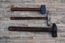 Vintage Iron Blacksmith Hammer Tinsmith Wood Working Hammer Workshop Tool 3pcs picture