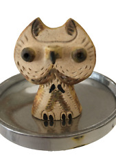 Rare JACKY COVILLE French Ceramic Petite Owl Chouette Sculpture 2.25