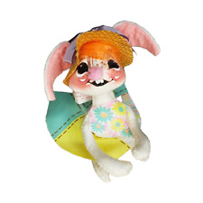 Annalee Mobilitee Country Girl Rabbit 1971 Bendable Bunny Vintage Easter picture