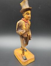 Vintage Hand Carved Wooden German Chimney Sweep With Top Hat 7 1/2