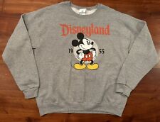 Disneyland Women’s Gray Vintage Pullover Crew neck Mickey Mouse Sweater Sz L picture