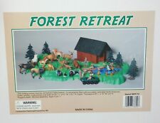 Vintage Creative Playthings Forest Retreat 27 Animals 6 Tress 4 Men Canoe Cabin  picture