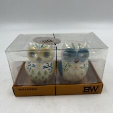 Boston Warehouse Ceramic Spring Owl Salt & Pepper Set CC01B19001 picture