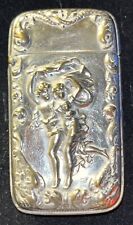 Antique Art Nouveau Figural Lady Match Safe Vesta Case “THE STORM” picture