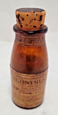 Antique Eli Lilly Cork blown amber glass Extract Wahoo Tonic Complete Labels  picture