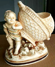 Antique German Gebruder Heubach Porcelain Figurine, Baby with Bowl, 8