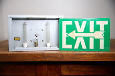 Vintage Exit Sign Electric Lighted Sign Green Letters with Arrow picture